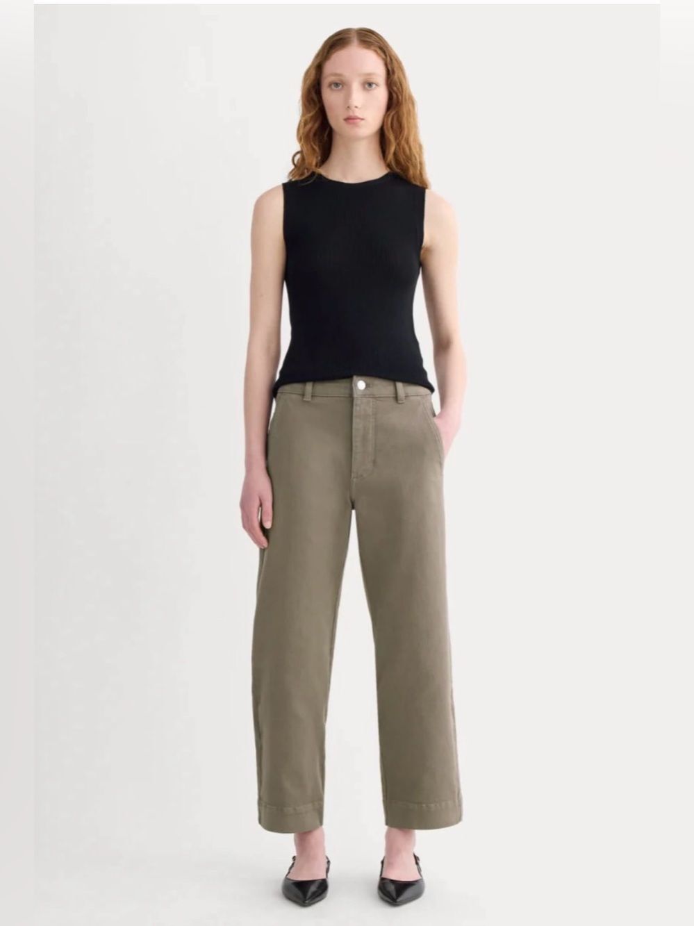 New Everlane THE UTILITY STRAIGHT-LEG PANT in Taupe Size 2
